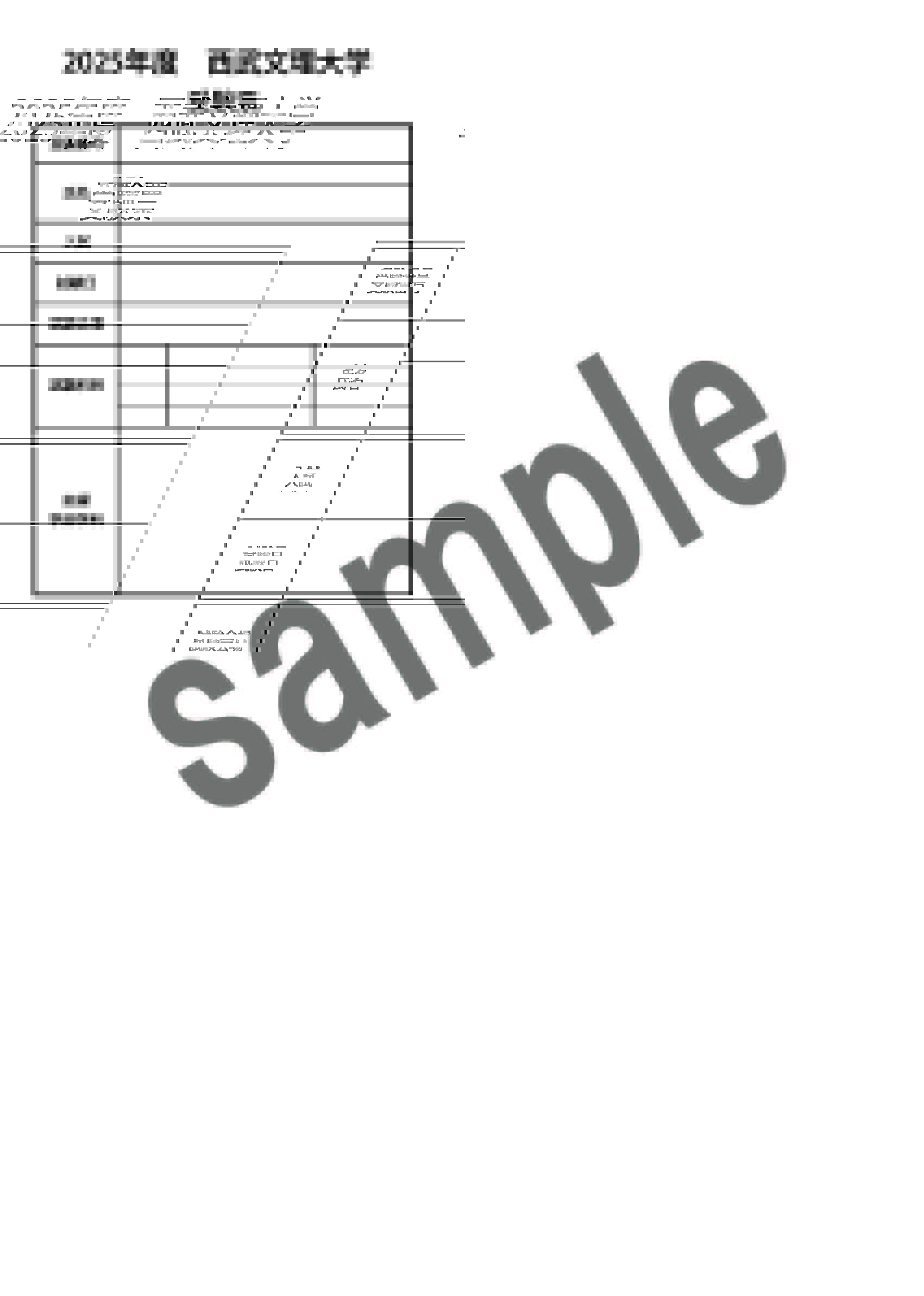 受験票（サンプル）※A4の1/4の範囲に印刷されます。